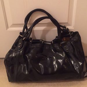 Donald J Pliner black patent tote purse